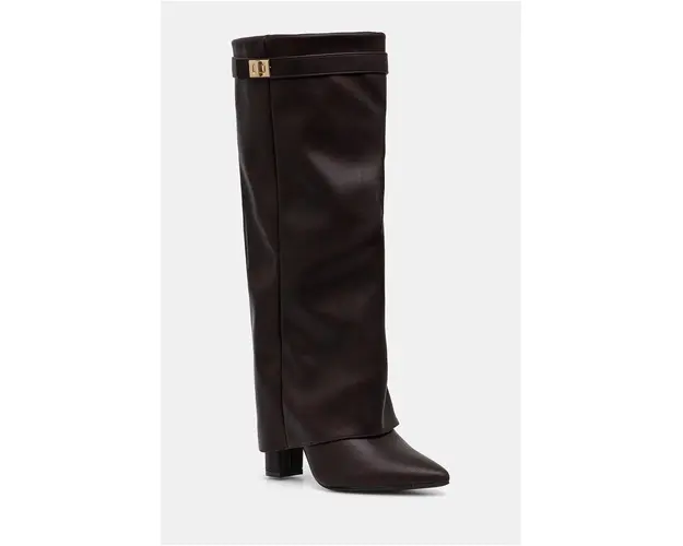 Answear Lab cizme femei, culoarea bordo, cu toc drept, izolare usoara