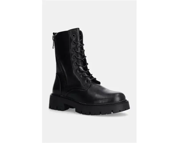 Answear Lab bocanci femei, culoarea negru, cu toc plat, izolare usoara