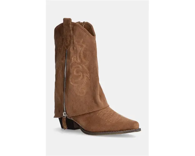 Answear Lab botine femei, culoarea maro, cu toc drept