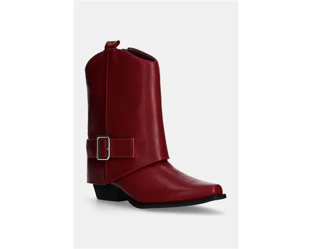 Answear Lab botine femei, culoarea rosu, cu toc drept