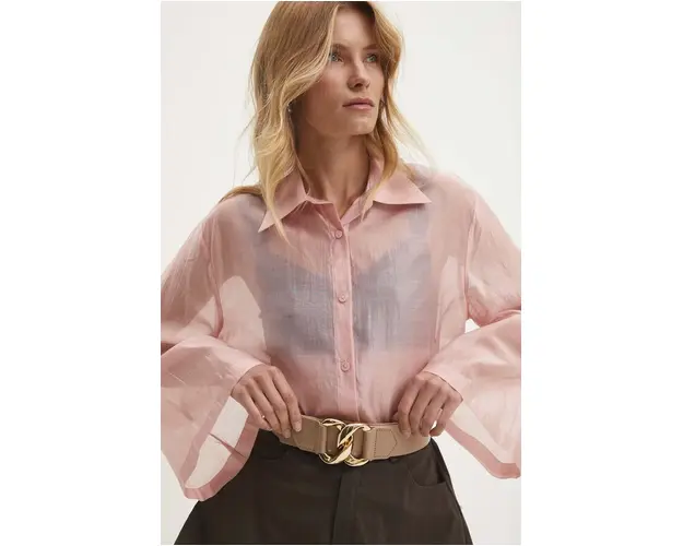 Answear Lab curea de piele femei, culoarea bej