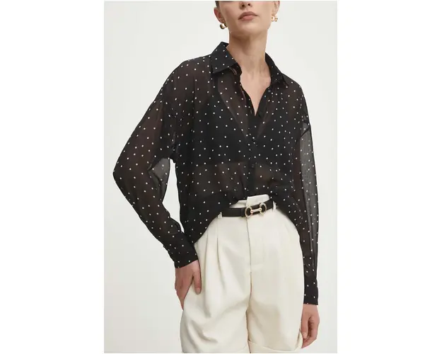 Answear Lab curea de piele femei, culoarea negru