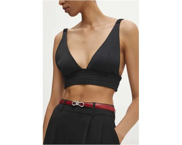 Answear Lab curea de piele femei, culoarea rosu