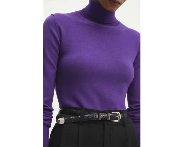 Answear Lab curea de piele femei, culoarea argintiu