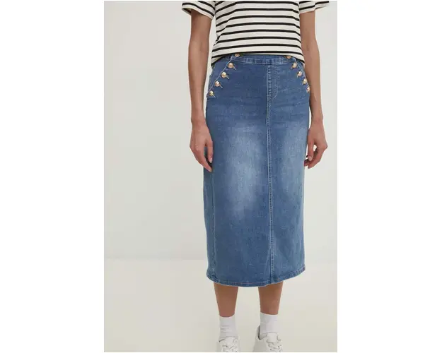 Answear Lab fusta jeans midi, drept