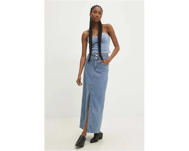 Answear Lab fusta jeans maxi, drept