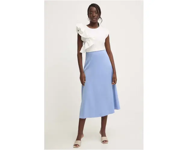 Answear Lab fusta culoarea violet, midi, evazati