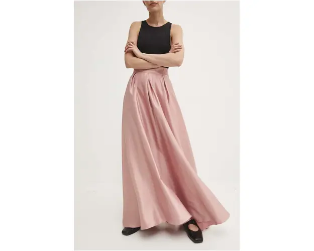 Answear Lab fusta culoarea roz, maxi, evazati