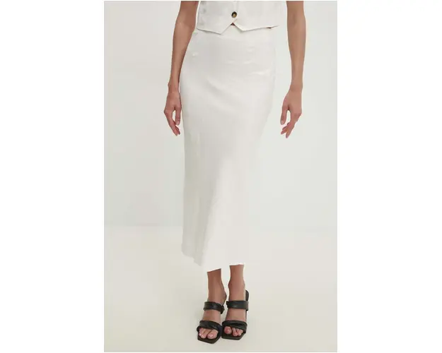 Answear Lab fusta de in culoarea alb, maxi, evazati