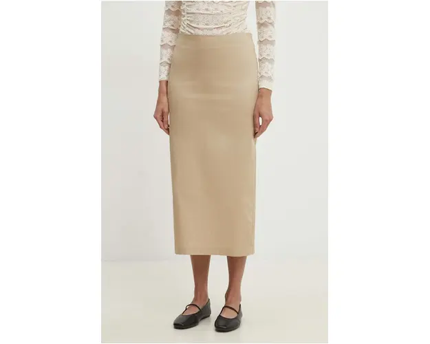 Answear Lab fusta culoarea bej, midi, creion