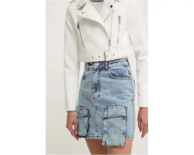 Answear Lab fusta jeans mini, drept