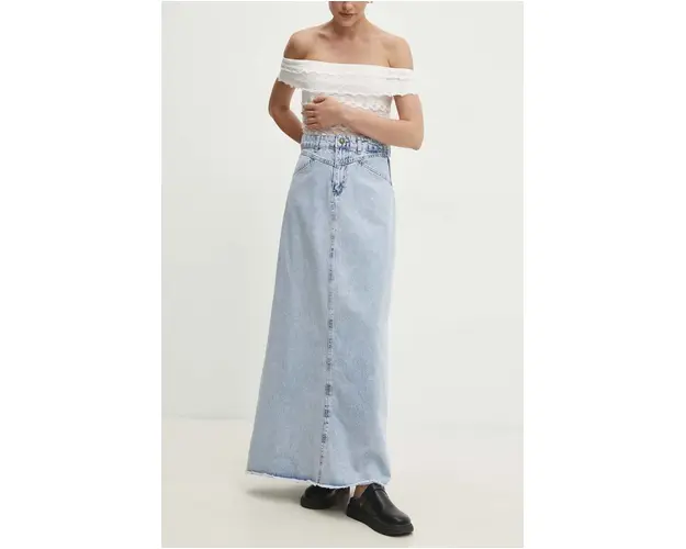 Answear Lab fusta jeans maxi, evazati