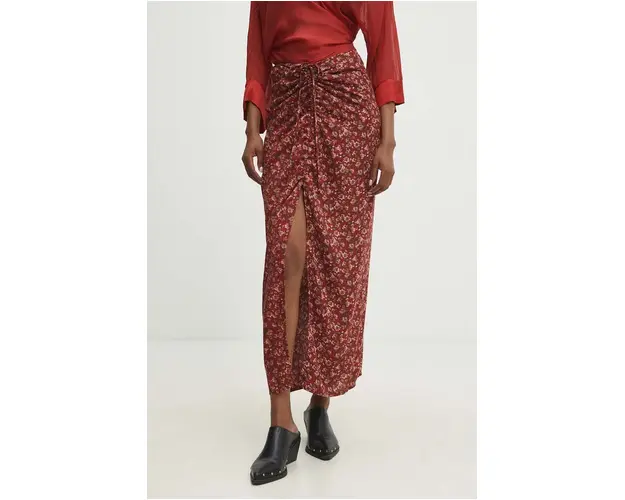 Answear Lab fusta culoarea rosu, maxi, drept