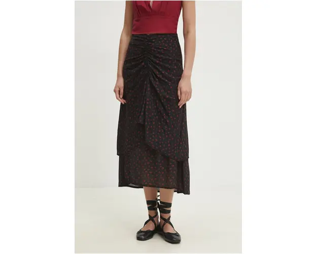Answear Lab fusta culoarea negru, midi, creion
