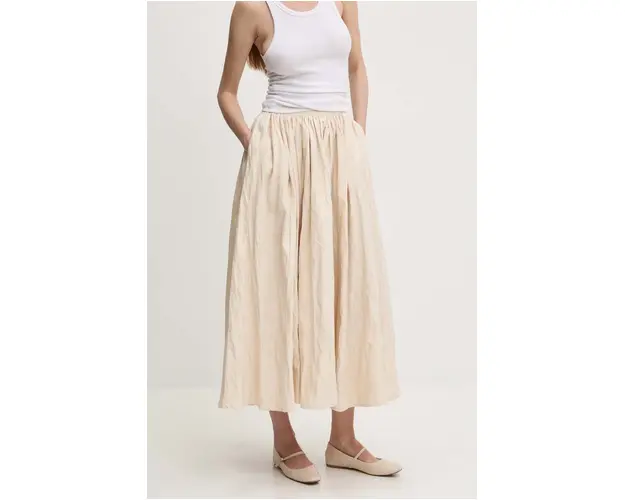 Answear Lab fusta culoarea bej, maxi, evazati