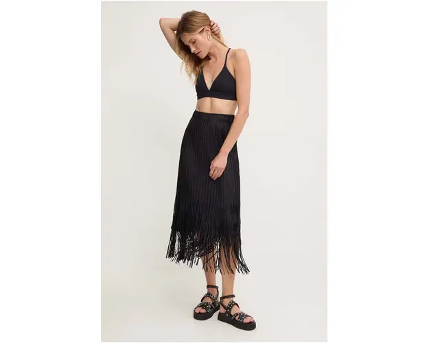 Answear Lab fusta culoarea negru, midi, creion