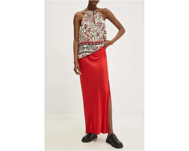 Answear Lab fusta culoarea rosu, maxi, drept