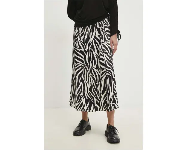 Answear Lab fusta culoarea negru, midi, evazati