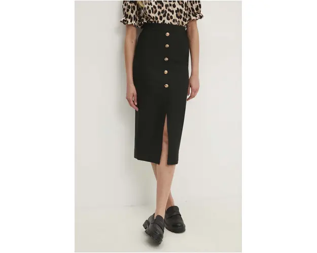 Answear Lab fusta culoarea negru, midi, creion