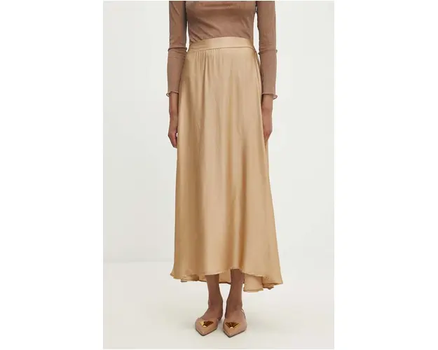 Answear Lab fusta culoarea auriu, maxi, evazati