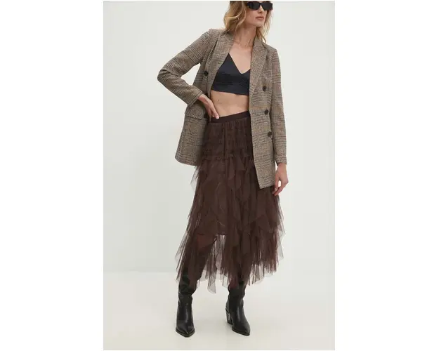 Answear Lab fusta culoarea maro, maxi, evazati