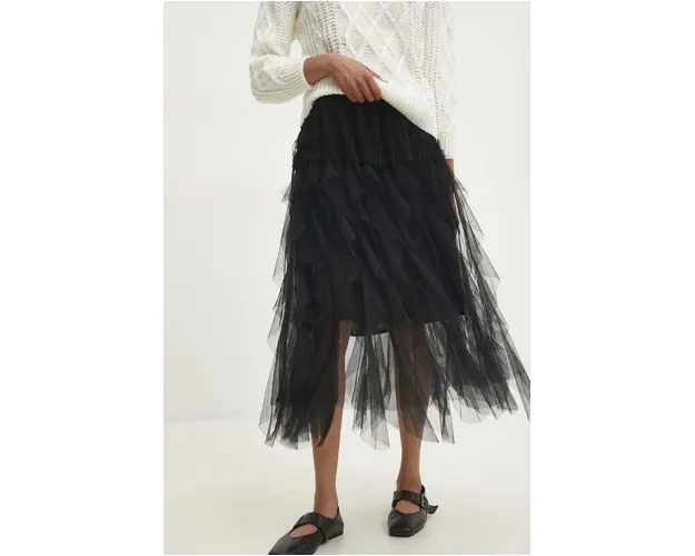 Answear Lab fusta culoarea negru, maxi, evazati