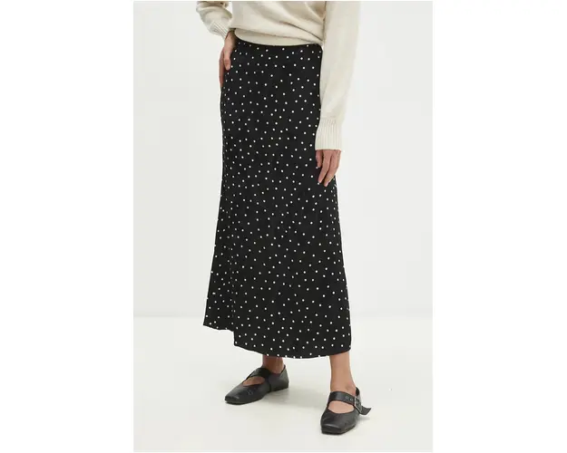Answear Lab fusta culoarea negru, midi, evazati