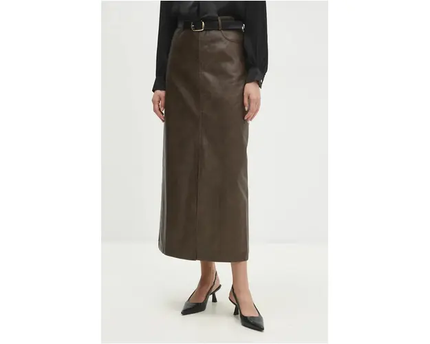 Answear Lab fusta culoarea maro, maxi, drept