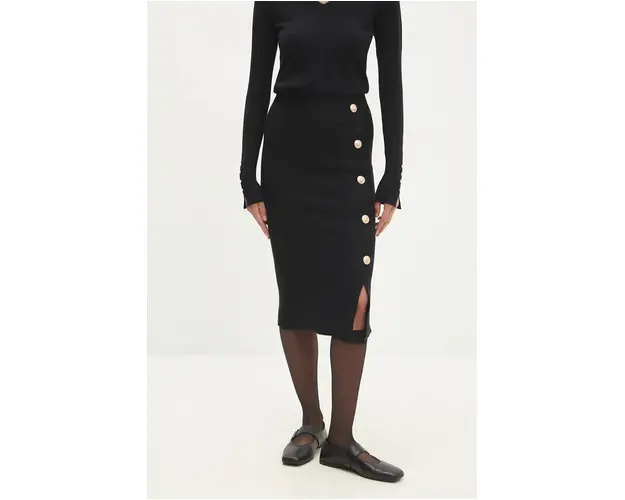 Answear Lab fusta culoarea negru, midi, creion