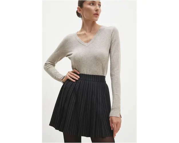 Answear Lab fusta culoarea albastru marin, mini, evazati