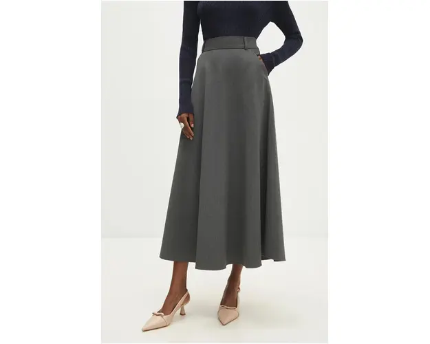 Answear Lab fusta culoarea gri, maxi, evazati
