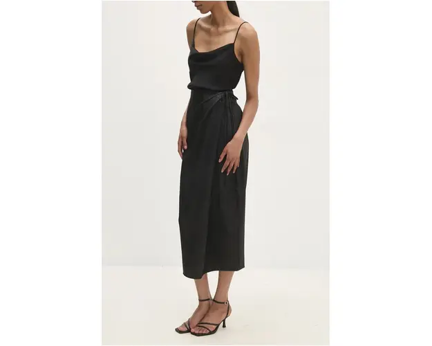 Answear Lab fusta culoarea negru, midi, drept