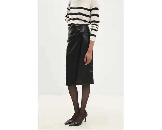 Answear Lab fusta culoarea negru, midi, drept