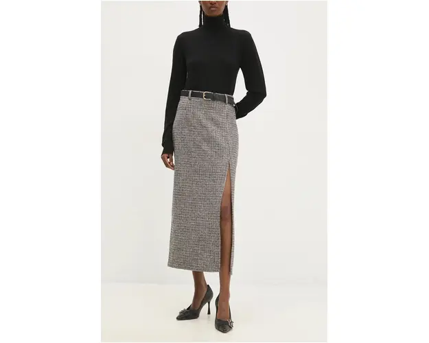 Answear Lab fusta culoarea bej, midi, drept