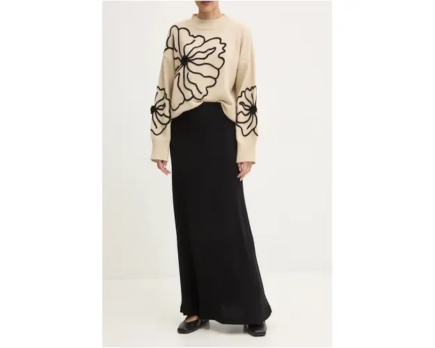 Answear Lab fusta culoarea negru, maxi, evazati
