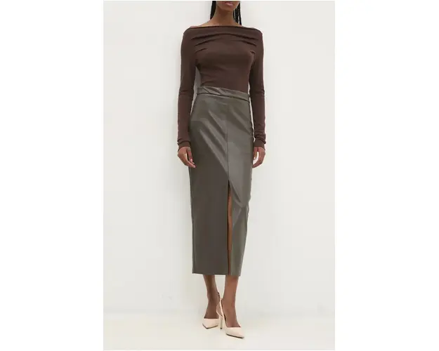Answear Lab fusta culoarea verde, maxi, creion