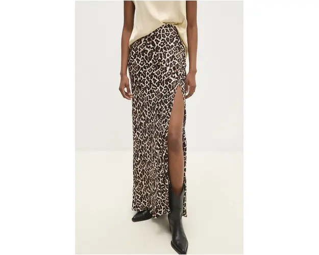 Answear Lab fusta culoarea maro, maxi, evazati