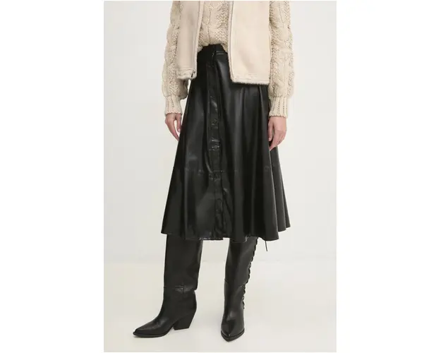 Answear Lab fusta culoarea negru, maxi, evazati