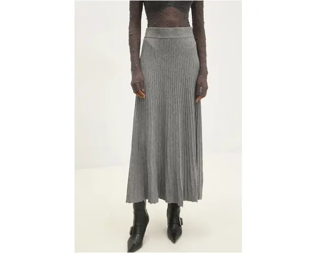 Answear Lab fusta culoarea gri, maxi, evazati