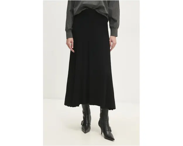 Answear Lab fusta culoarea negru, maxi, evazati