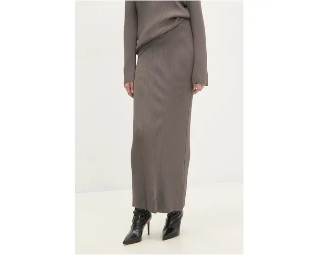 Answear Lab fusta culoarea maro, maxi, creion