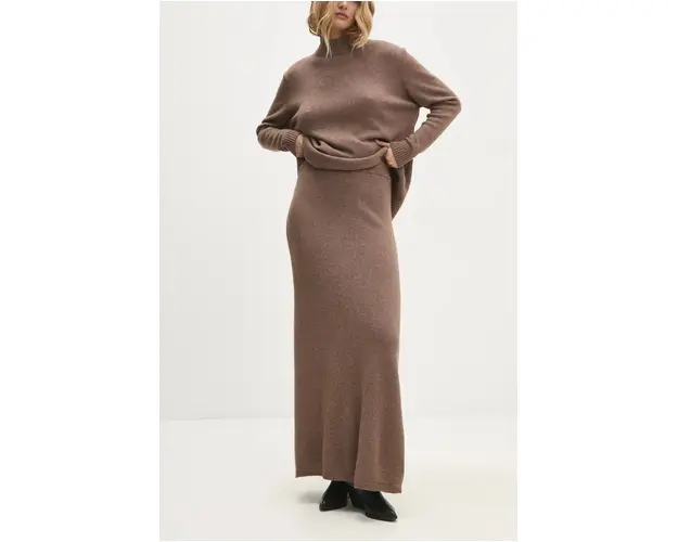 Answear Lab fusta de lana culoarea maro, maxi, drept