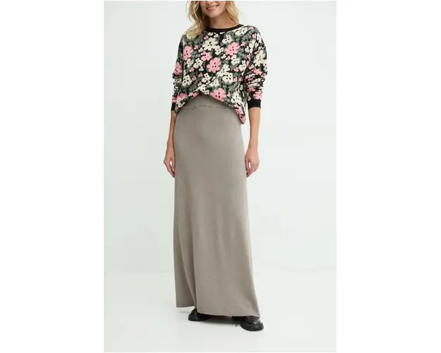 Answear Lab fusta de lana culoarea gri, maxi, drept