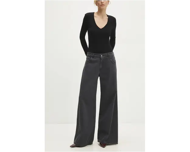 Answear Lab jeansi femei, culoarea negru