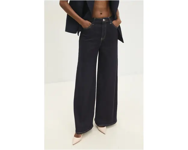 Answear Lab jeansi femei, culoarea albastru marin
