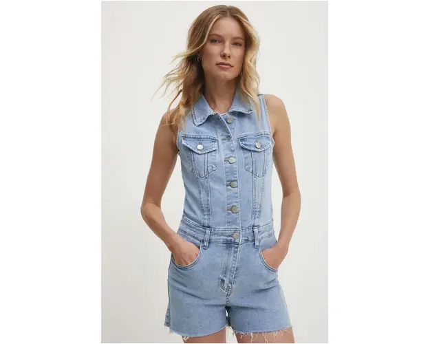 Answear Lab salopeta jeans cu guler