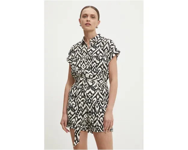 Answear Lab salopeta culoarea negru, cu guler