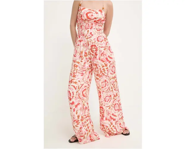 Answear Lab pantaloni femei, culoarea portocaliu, lat, high waist