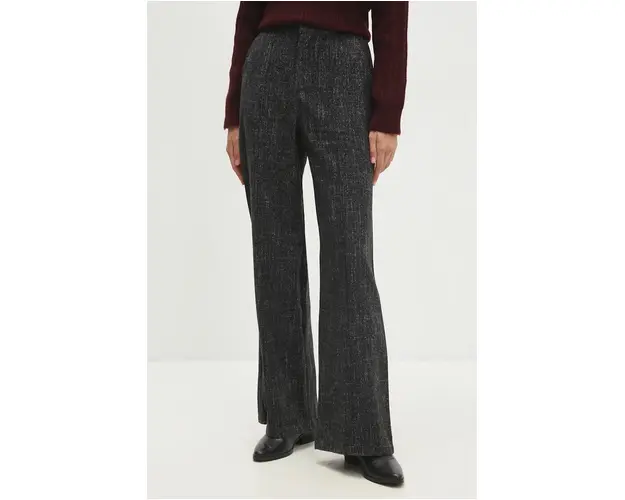 Answear Lab pantaloni femei, culoarea negru, drept, high waist