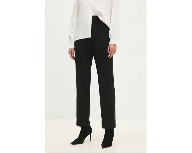 Answear Lab pantaloni femei, culoarea negru, drept, high waist